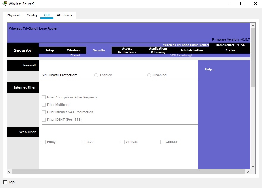 Tri-Band Home Router: GUI