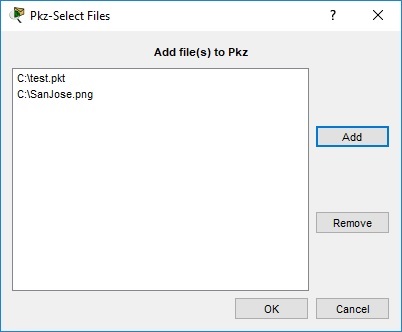 PKZ Select Files Window