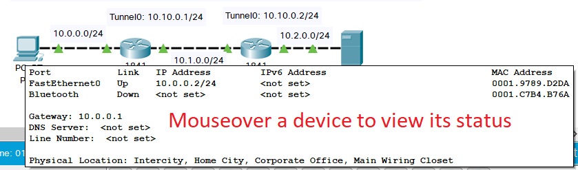 Mouse Over information for Device