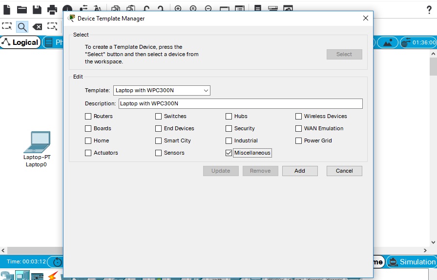 Device Template Manager Window