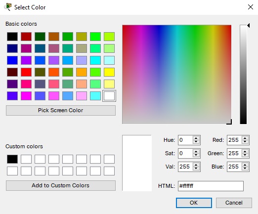 Select Color Dialog